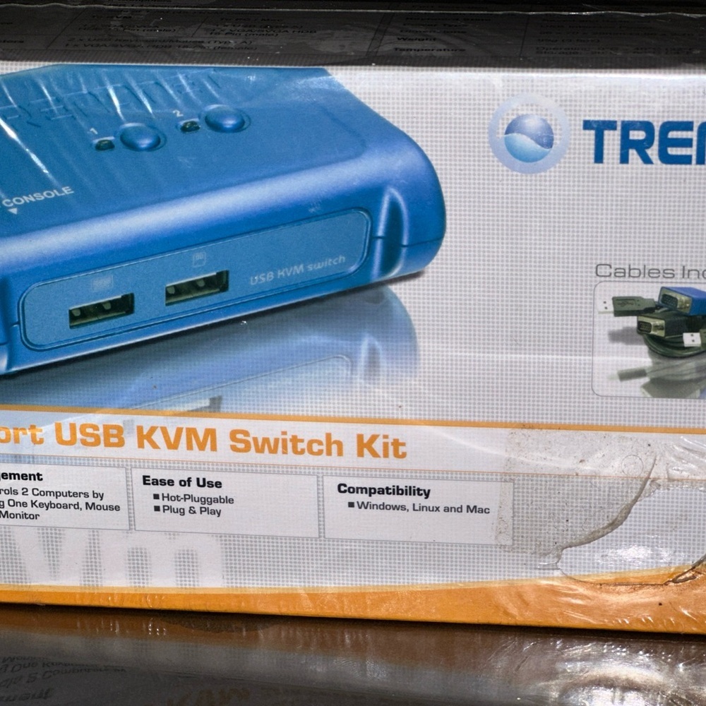TRENDnet Tk207 2-port USB KVM Switch Cable Kit  Brand New Sealed